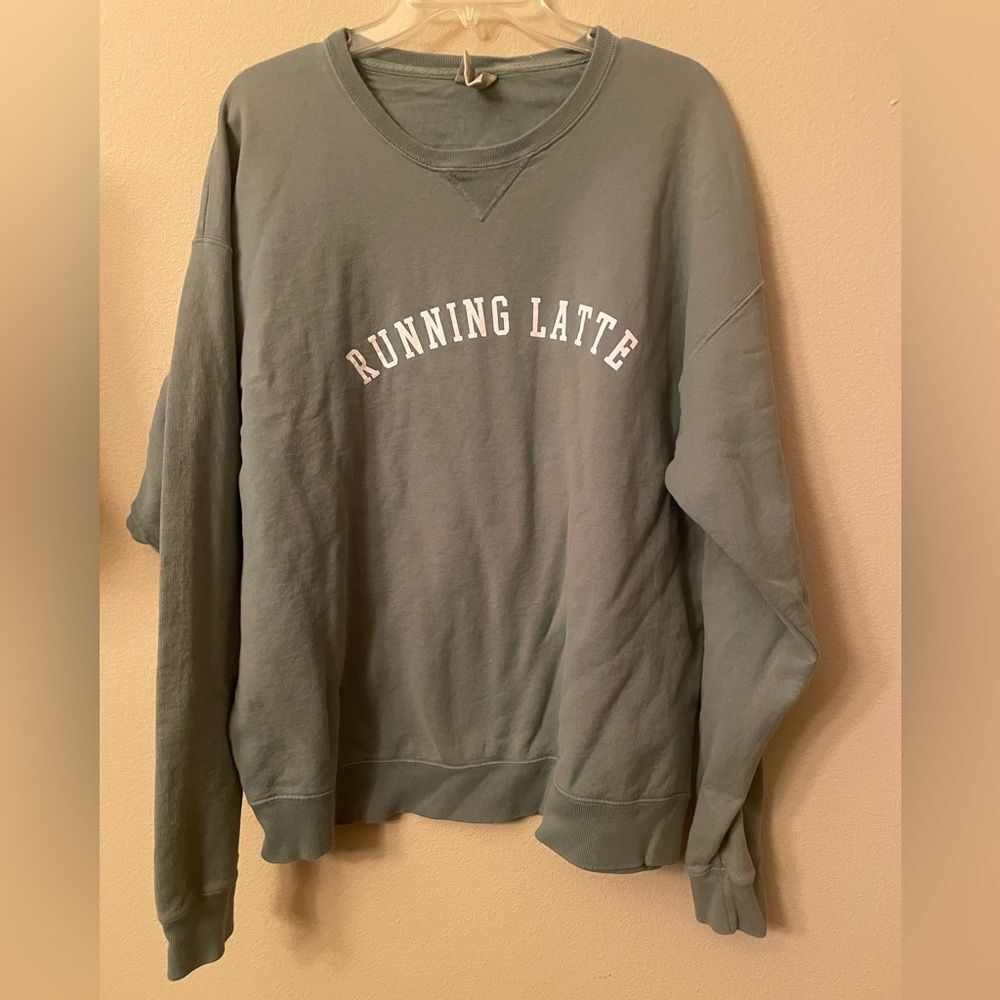 Comfort wash “running latte” sweatshirt XL
